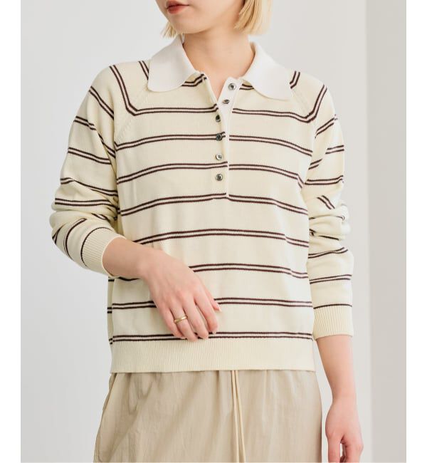 IENA LA BOUCLE「《予約》《手洗い可》IENA LA BOUCLE マルチボーダーラガーシャツニット」|ニット・セーター|