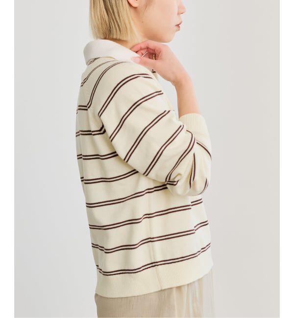 IENA LA BOUCLE「《予約》《手洗い可》IENA LA BOUCLE マルチボーダーラガーシャツニット」|ニット・セーター|