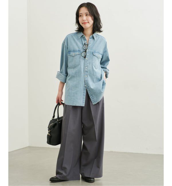 SLOBE IENA「《接触冷感/UVカット/吸水速乾/4サイズ展開》ワイドスラックス」|スラックス|