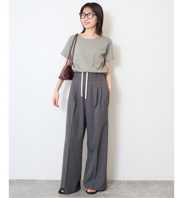 SLOBE IENA「《接触冷感/UVカット/吸水速乾/4サイズ展開》ワイドスラックス」|スラックス|