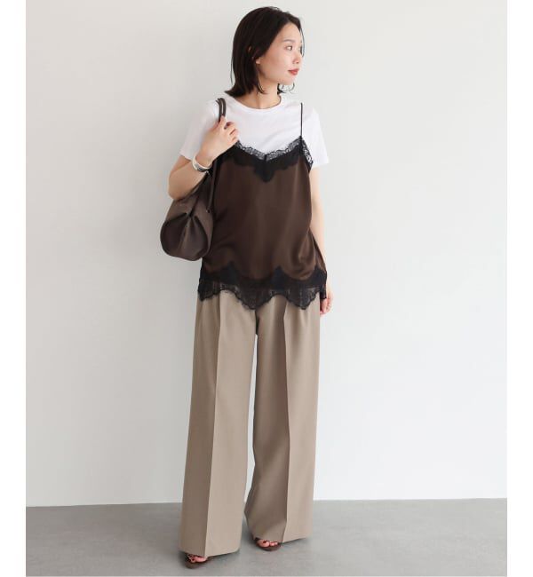 SLOBE IENA「《接触冷感/UVカット/吸水速乾/4サイズ展開》ワイドスラックス」|スラックス|