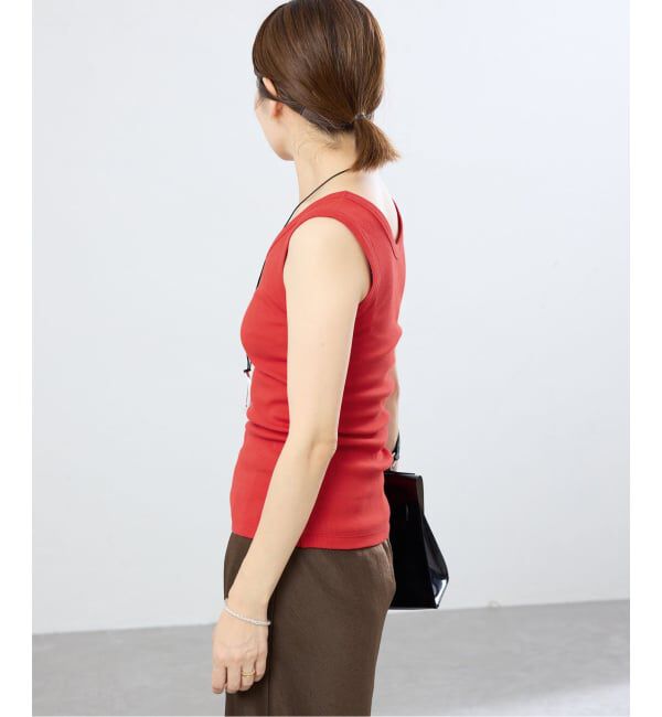 IENA「《追加2/UVカット》テレコストレッチフレンチノースリーブ」|Tシャツ・カットソー|