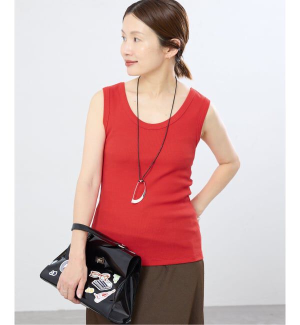 IENA「《追加2/UVカット》テレコストレッチフレンチノースリーブ」|Tシャツ・カットソー|