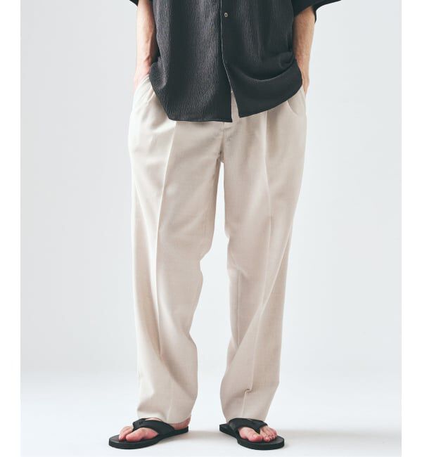417 EDIFICE「【EVALET / エバレット】メッシュ 2タックパンツ "セットアップ着用可能"」|スラックス|