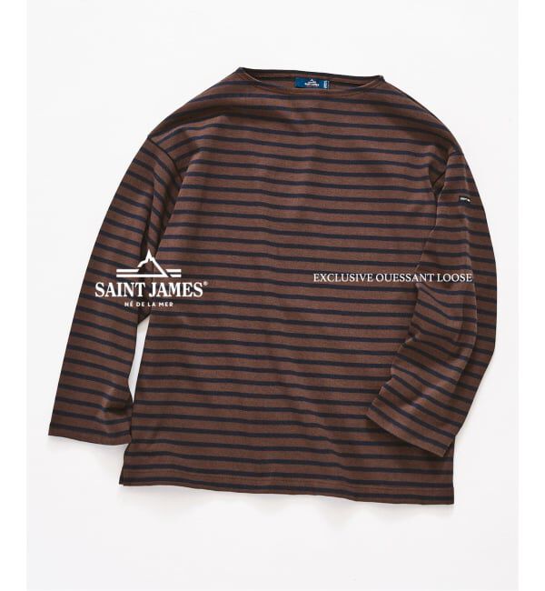 417 EDIFICE「SAINT JAMES for EDIFICE 別注 ウエッソン ルーズ ボーダー」|Tシャツ・カットソー|ブラウン