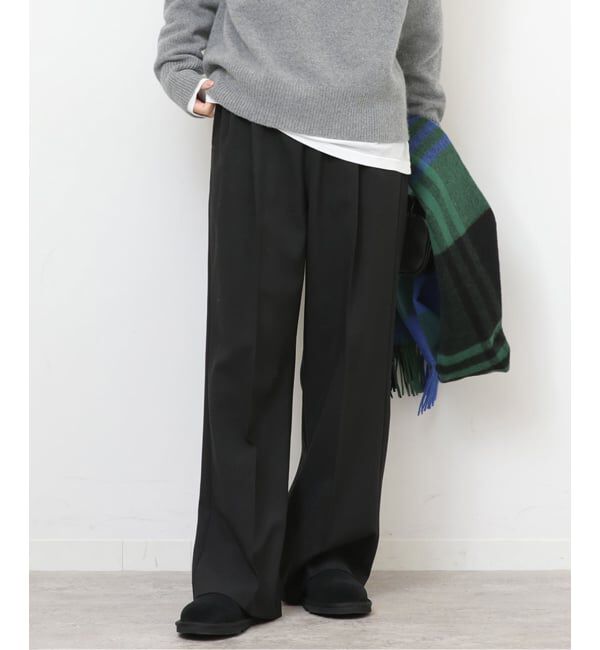 JOURNAL STANDARD relume「《追加7》マットウースフレアタックパンツ」|スラックス|ブラック