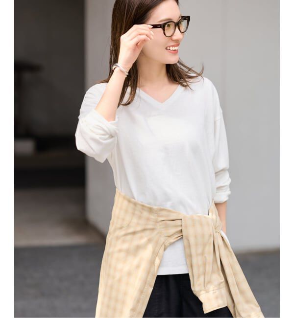 FRAMeWORK「≪追加≫ラフィー天竺Vネックプルオーバー」|Tシャツ・カットソー|