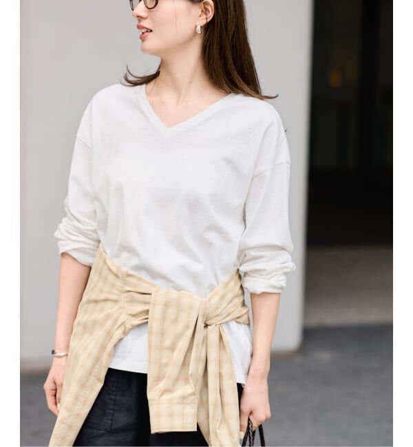 FRAMeWORK「≪追加≫ラフィー天竺Vネックプルオーバー」|Tシャツ・カットソー|