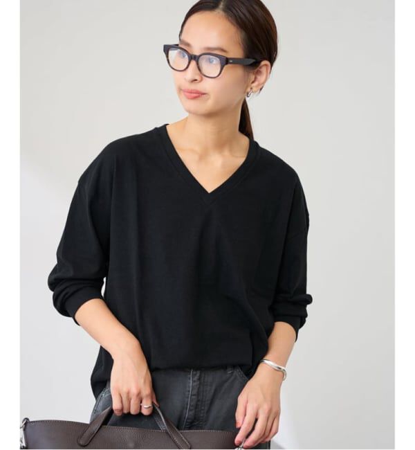FRAMeWORK「≪追加≫ラフィー天竺Vネックプルオーバー」|Tシャツ・カットソー|
