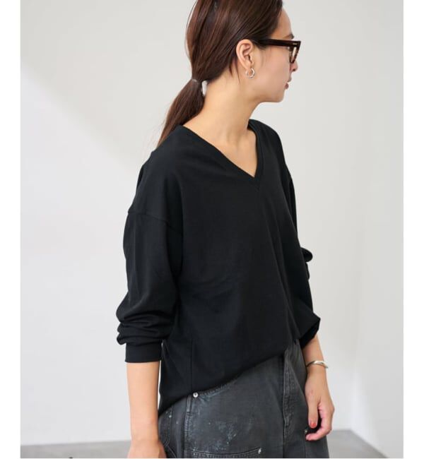 FRAMeWORK「≪追加≫ラフィー天竺Vネックプルオーバー」|Tシャツ・カットソー|