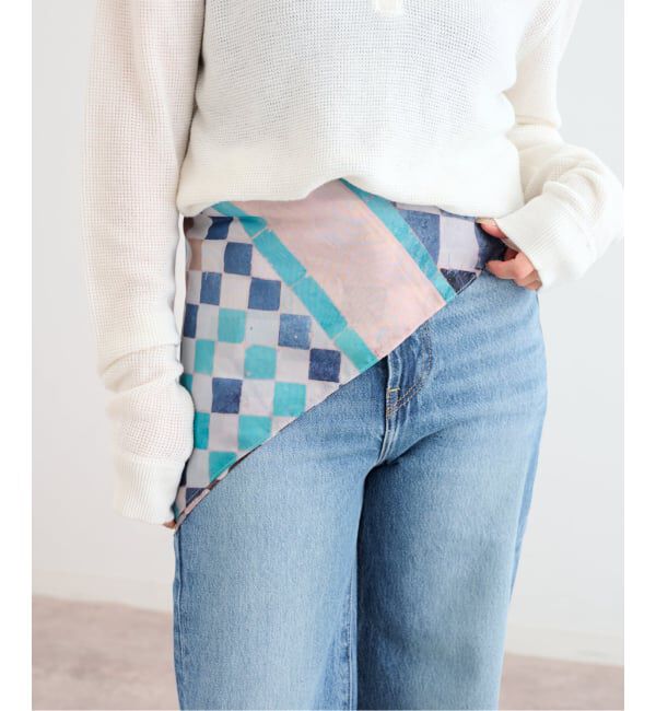 U by SPICK&SPAN「LY / エルワイ Postcard scarf」|バンダナ・スカーフ|ブルー A