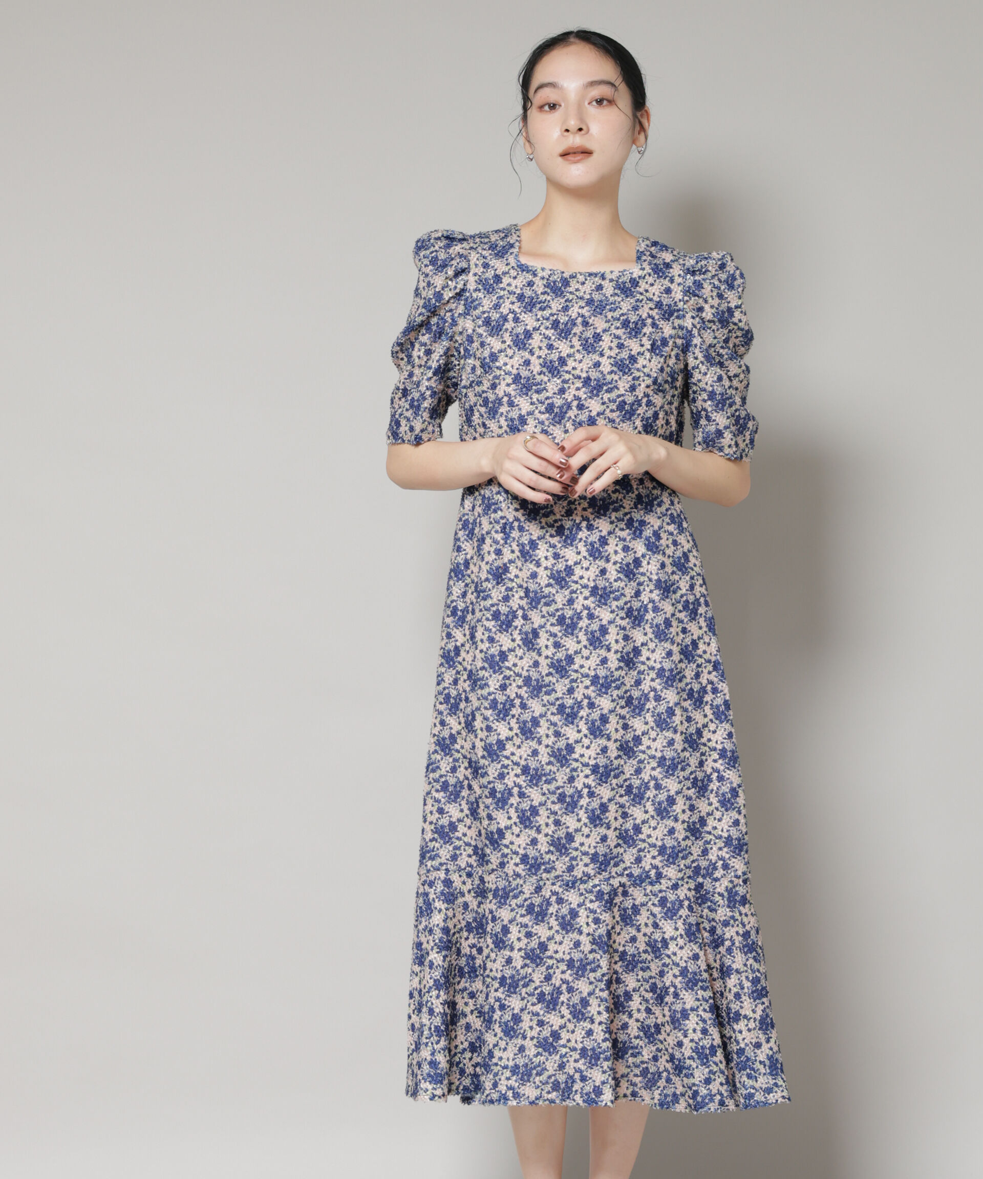 NANO universe「troisieme chaco/CUT JACQUARD PRINT ワンピース」|ワンピース|