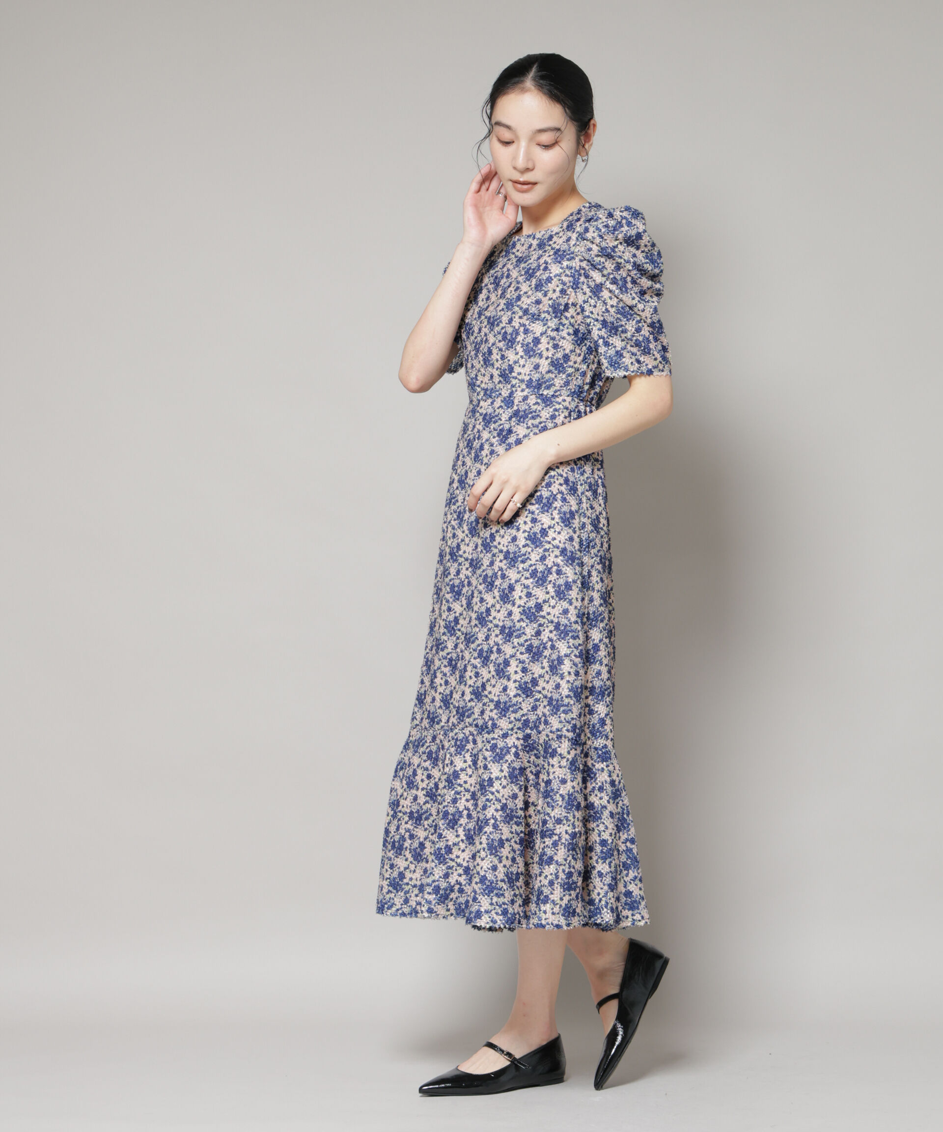 NANO universe「troisieme chaco/CUT JACQUARD PRINT ワンピース」|ワンピース|