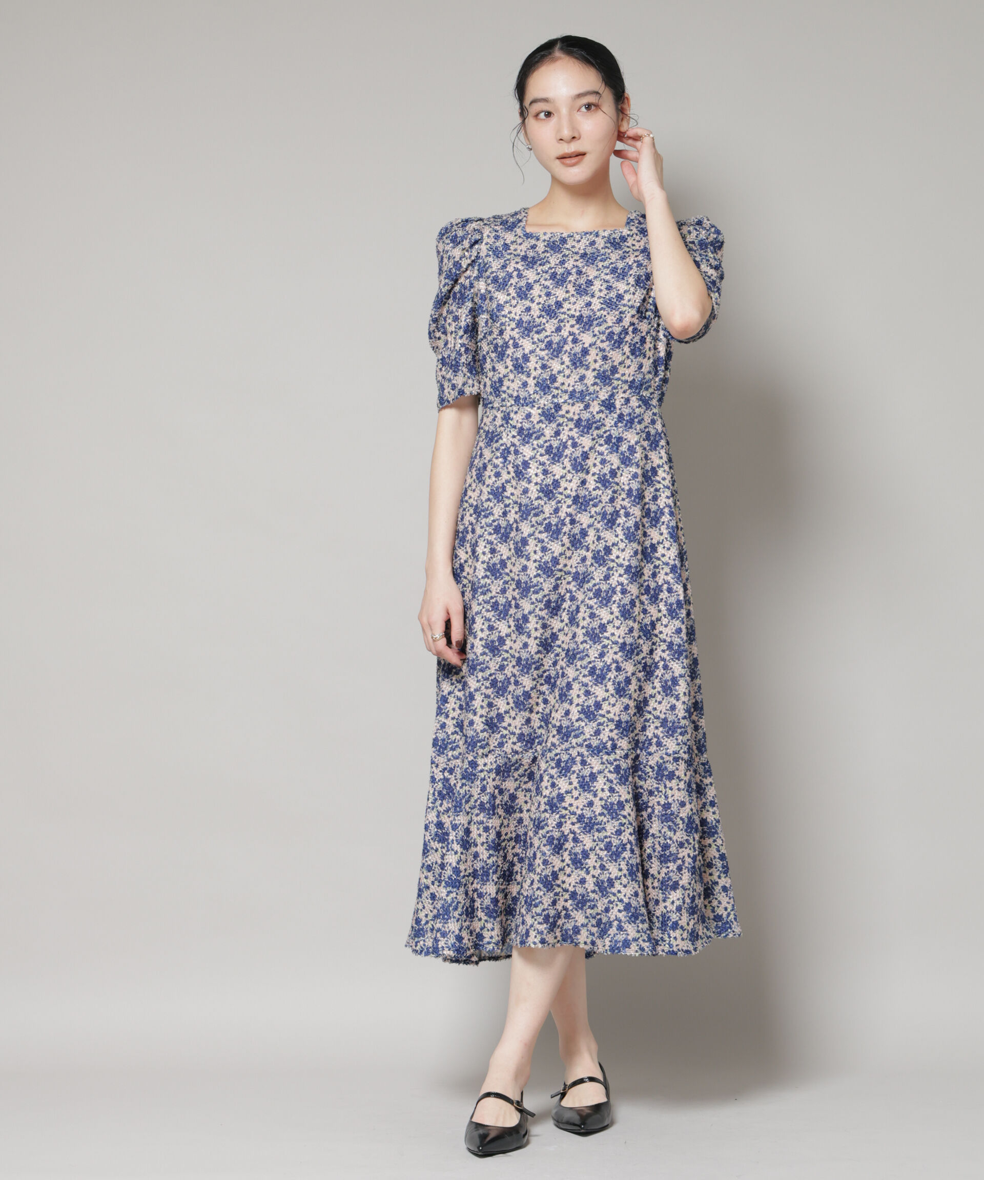 NANO universe「troisieme chaco/CUT JACQUARD PRINT ワンピース」|ワンピース|