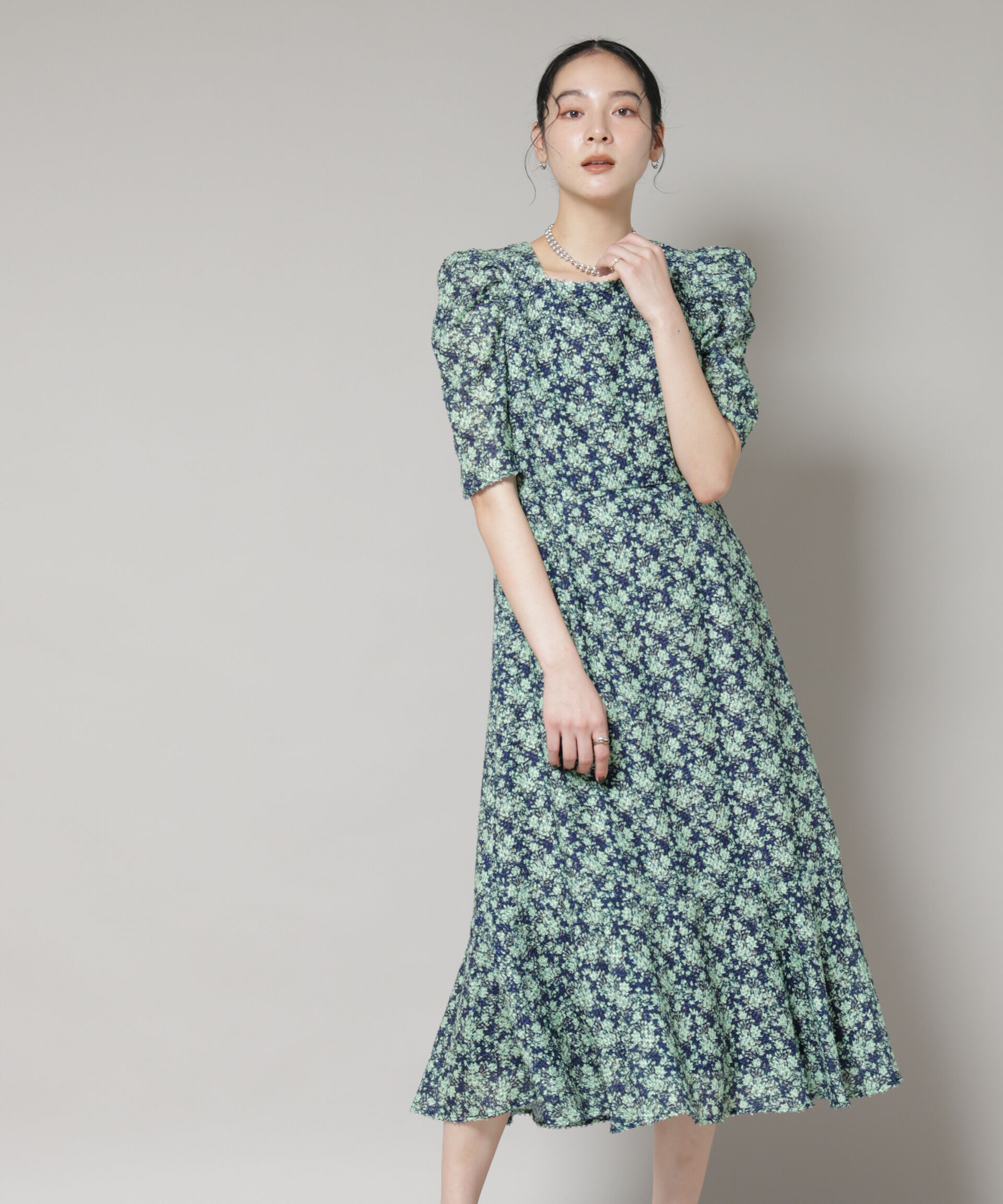 NANO universe「troisieme chaco/CUT JACQUARD PRINT ワンピース」|ワンピース|