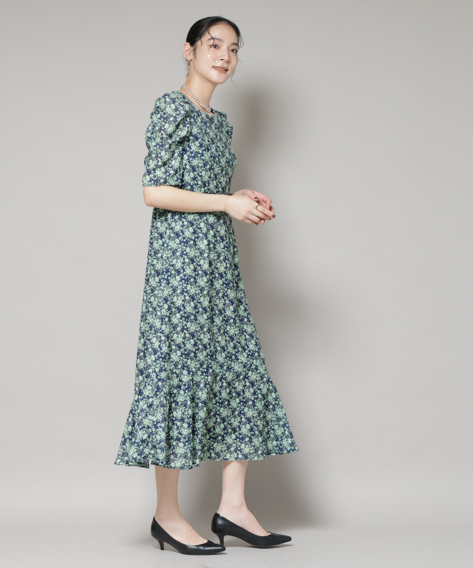 NANO universe「troisieme chaco/CUT JACQUARD PRINT ワンピース」|ワンピース|