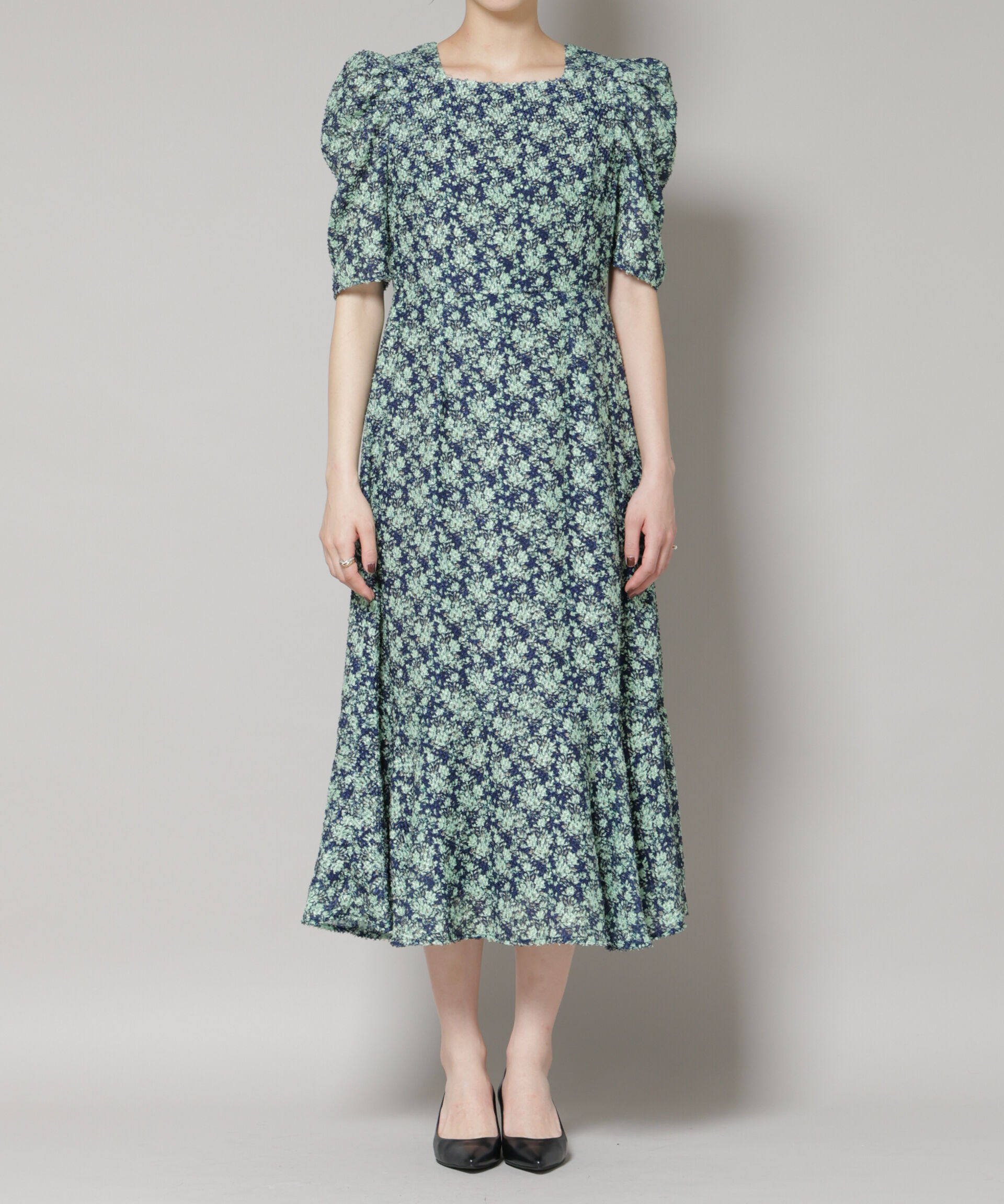 NANO universe「troisieme chaco/CUT JACQUARD PRINT ワンピース」|ワンピース|