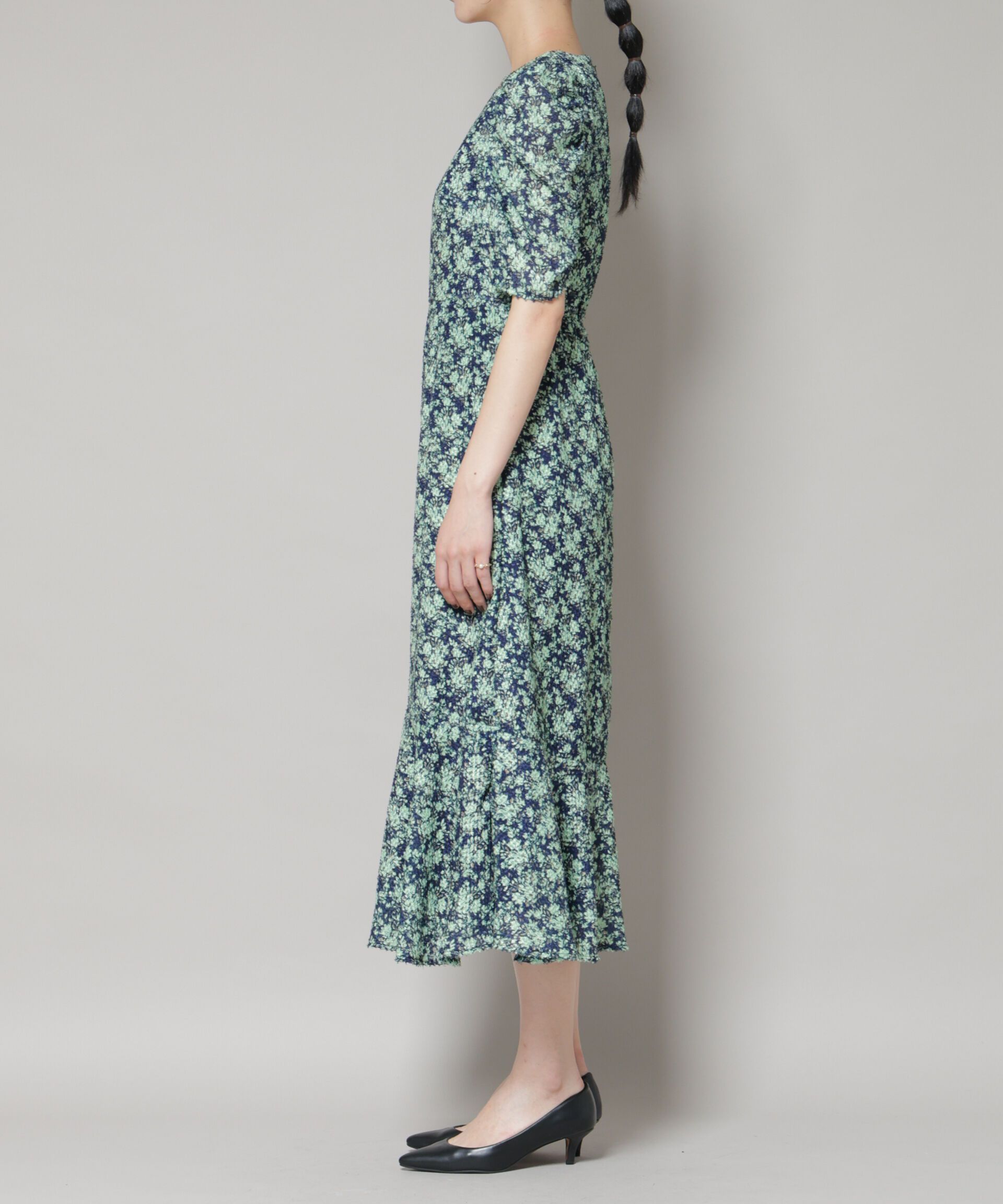 NANO universe「troisieme chaco/CUT JACQUARD PRINT ワンピース」|ワンピース|