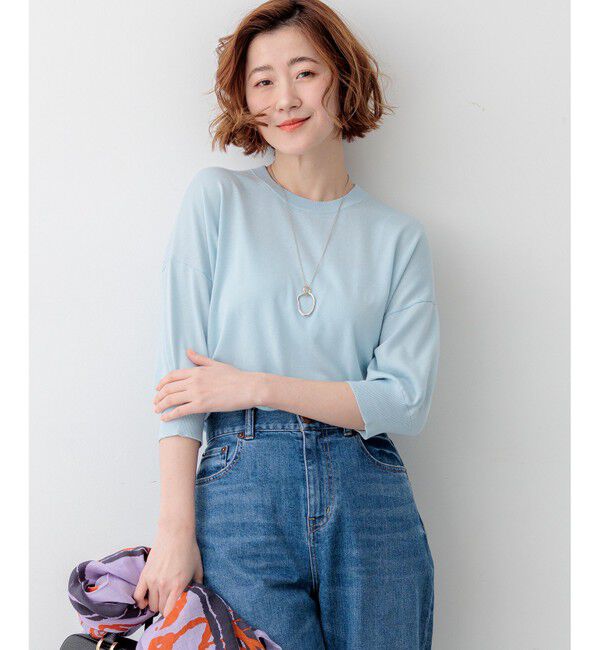 23区「【見上愛さん着用】キュプラコットン プルオーバー ニット」|ニット・セーター|ｽｶｲﾌﾞﾙ