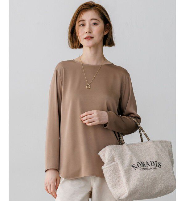 23区「サテン ロングスリーブ Tシャツ」|Tシャツ・カットソー|キャメル系