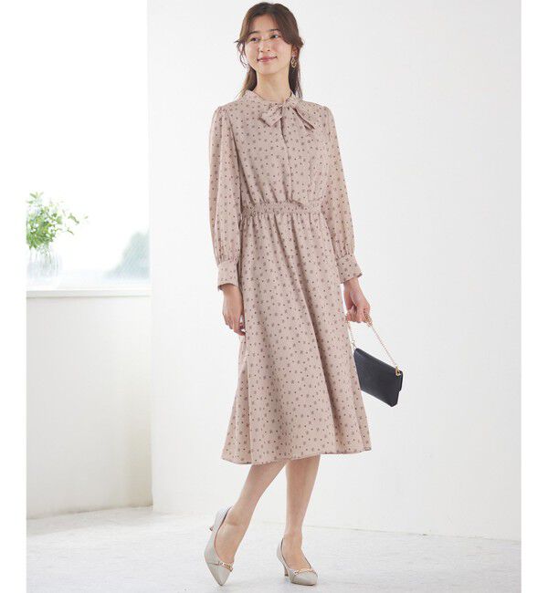 any SiS「【洗える】2WAYボウプリント ワンピース」|ワンピース|