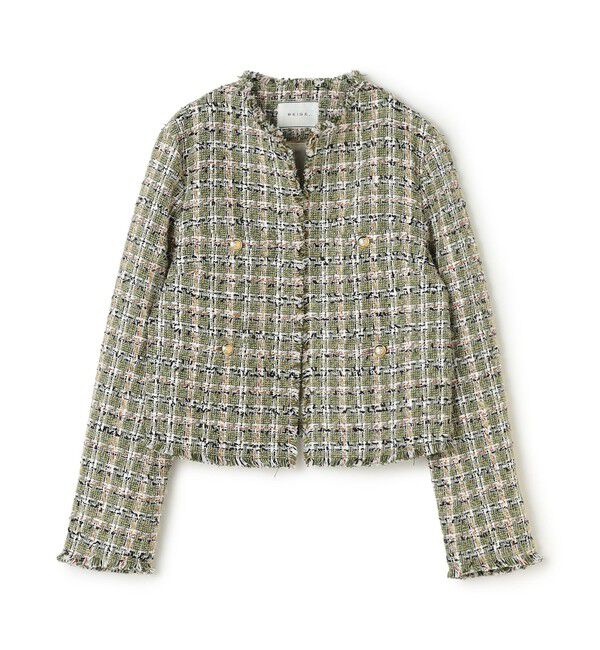 BEIGE,「【Precious掲載】BERYL / ファンシーツイードノーカラージャケット」|ノーカラージャケット|