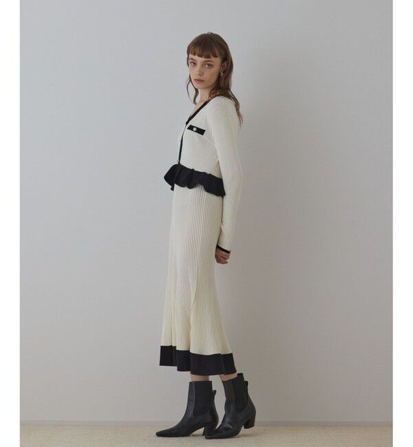 GRACE CONTINENTAL「バイカラーニットワンピース」|ワンピース|