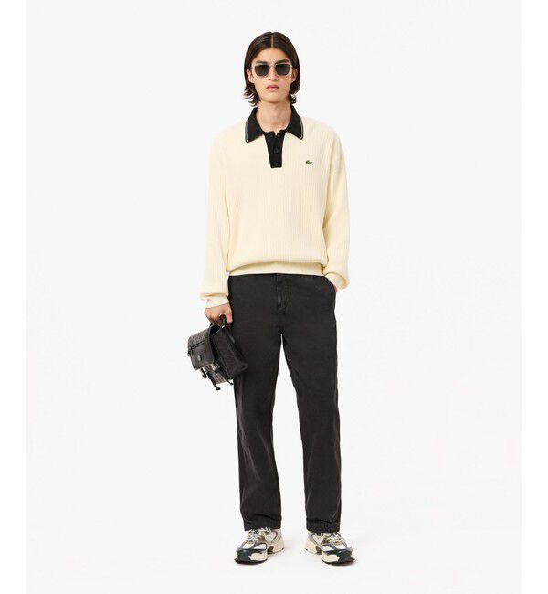 LACOSTE「ウォッシュドペインターパンツ」|デニム|ブラック