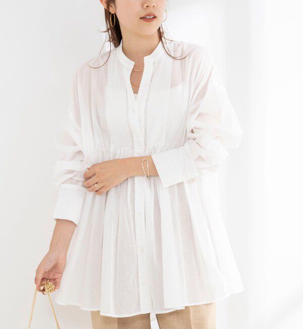 NOLLEY'S「【WEB＆一部店舗限定】【BECシリーズ】綿ボイルピンタックオーバーシャツ」|シャツ・ブラウス|