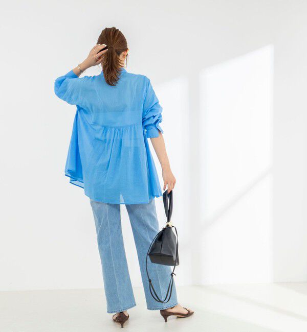 NOLLEY'S「【WEB＆一部店舗限定】【BECシリーズ】綿ボイルピンタックオーバーシャツ」|シャツ・ブラウス|