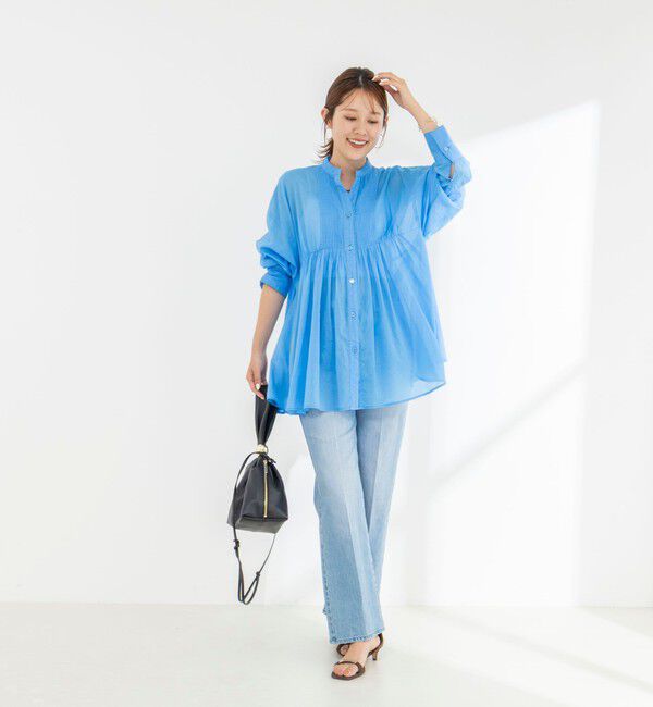 NOLLEY'S「【WEB＆一部店舗限定】【BECシリーズ】綿ボイルピンタックオーバーシャツ」|シャツ・ブラウス|