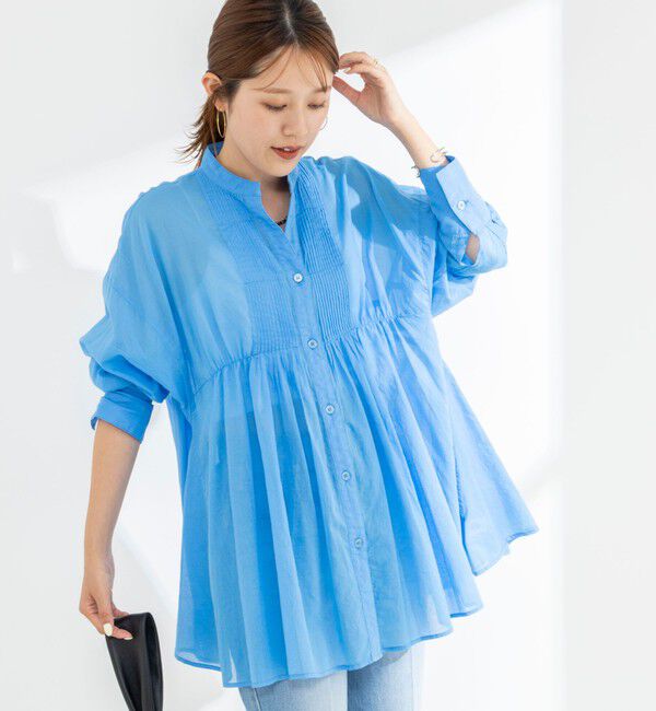 NOLLEY'S「【WEB＆一部店舗限定】【BECシリーズ】綿ボイルピンタックオーバーシャツ」|シャツ・ブラウス|