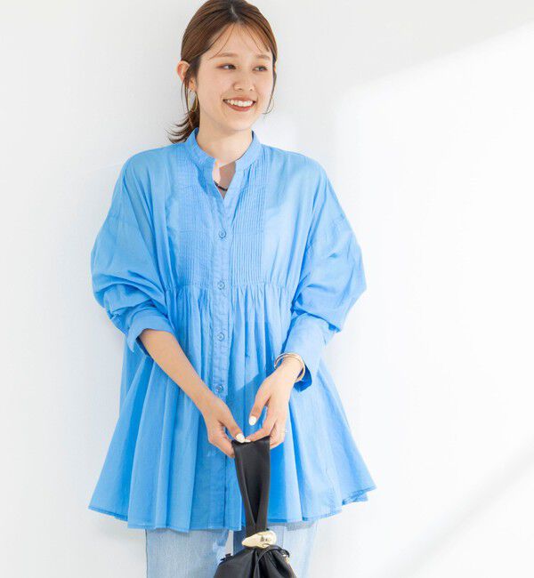 NOLLEY'S「【WEB＆一部店舗限定】【BECシリーズ】綿ボイルピンタックオーバーシャツ」|シャツ・ブラウス|