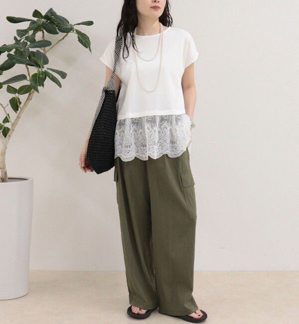 fredy emue「レースドッキングフレンチプルオーバーカットソー」|Tシャツ・カットソー|