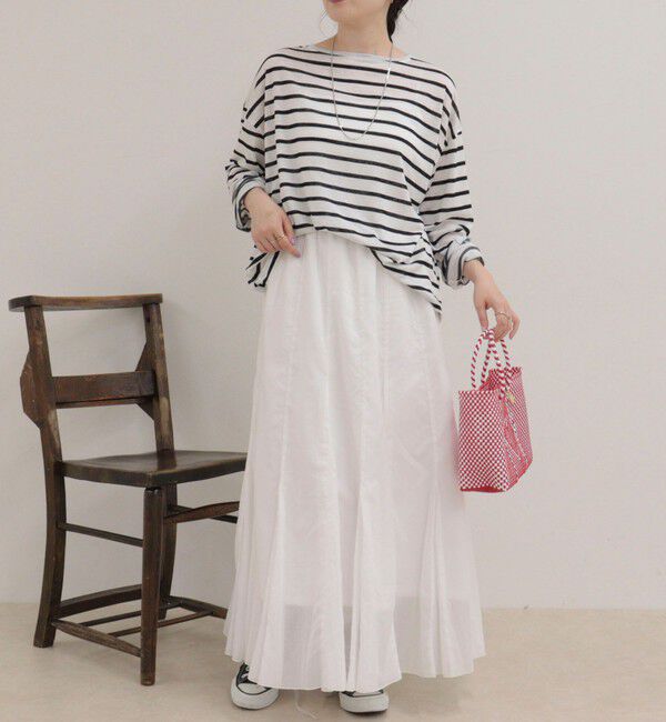 fredy emue「ハートステッチシアーボーダーロンTシャツ」|Tシャツ・カットソー|