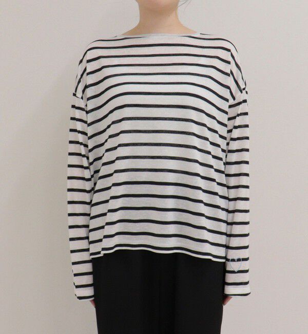 fredy emue「ハートステッチシアーボーダーロンTシャツ」|Tシャツ・カットソー|