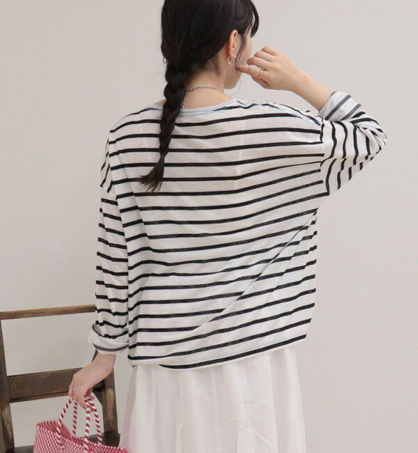 fredy emue「ハートステッチシアーボーダーロンTシャツ」|Tシャツ・カットソー|
