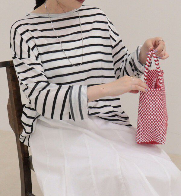 fredy emue「ハートステッチシアーボーダーロンTシャツ」|Tシャツ・カットソー|