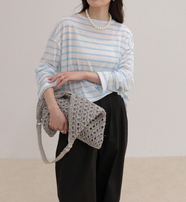 fredy emue「ハートステッチシアーボーダーロンTシャツ」|Tシャツ・カットソー|