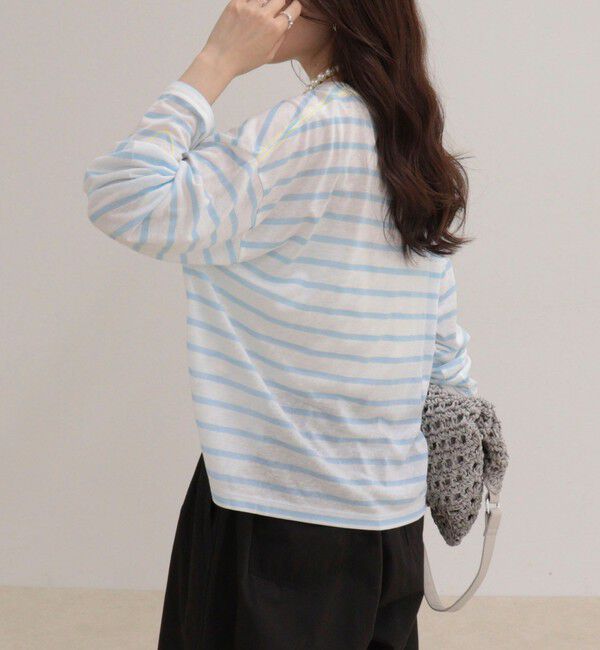 fredy emue「ハートステッチシアーボーダーロンTシャツ」|Tシャツ・カットソー|