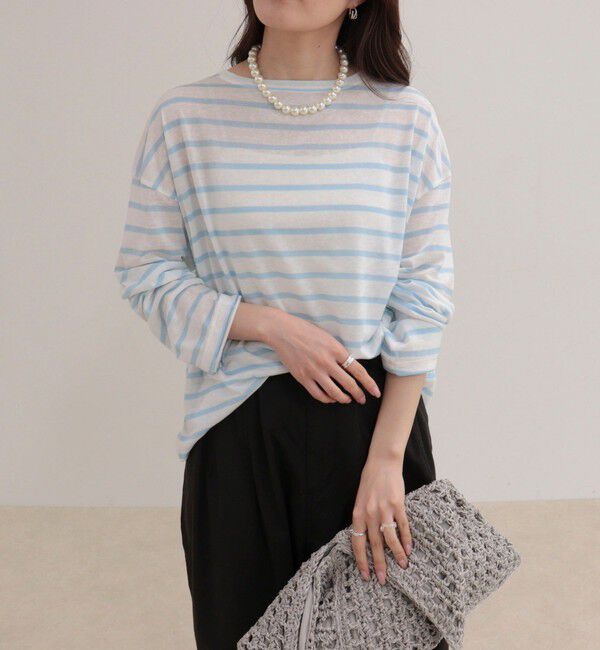 fredy emue「ハートステッチシアーボーダーロンTシャツ」|Tシャツ・カットソー|