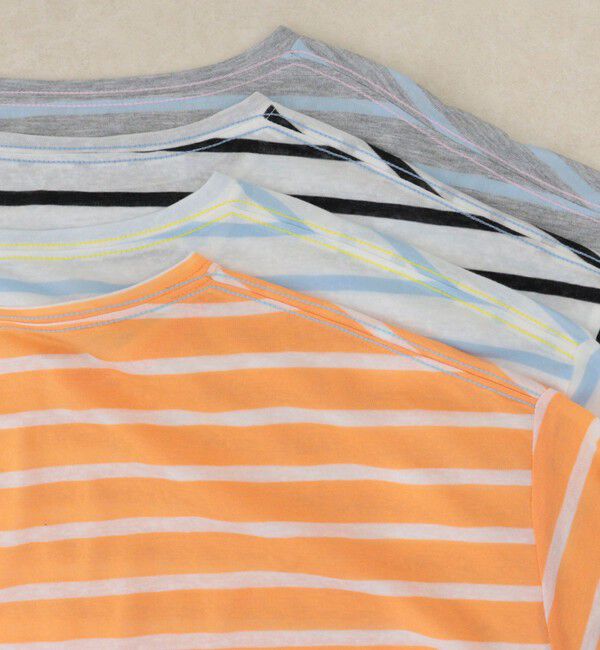 fredy emue「ハートステッチシアーボーダーロンTシャツ」|Tシャツ・カットソー|