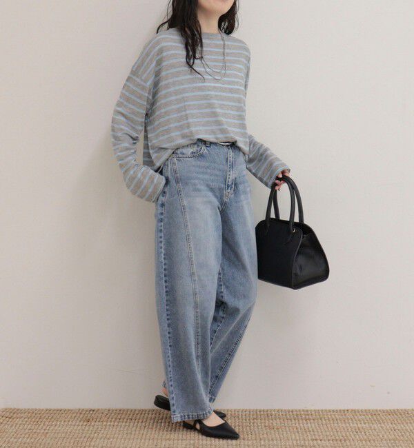 fredy emue「ハートステッチシアーボーダーロンTシャツ」|Tシャツ・カットソー|