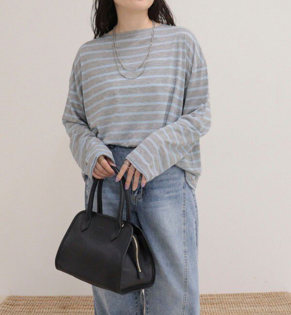 fredy emue「ハートステッチシアーボーダーロンTシャツ」|Tシャツ・カットソー|