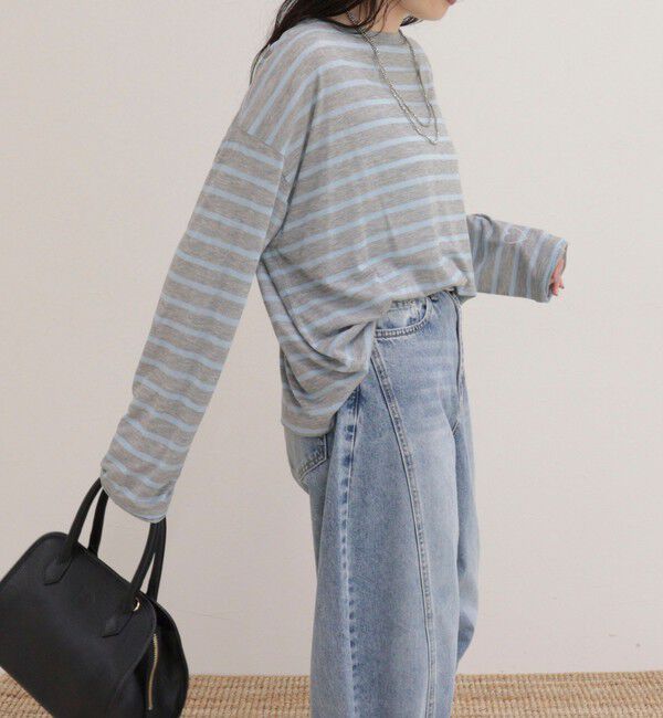 fredy emue「ハートステッチシアーボーダーロンTシャツ」|Tシャツ・カットソー|