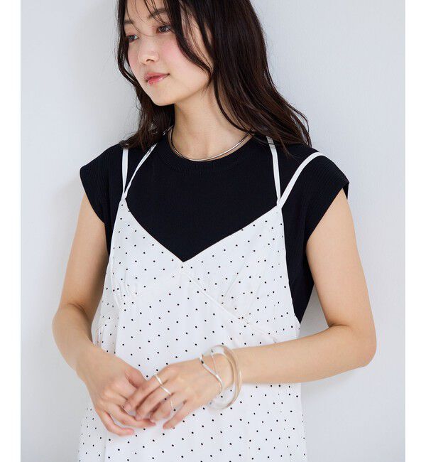 VIS「ドットサテンキャミワンピース」|ワンピース|