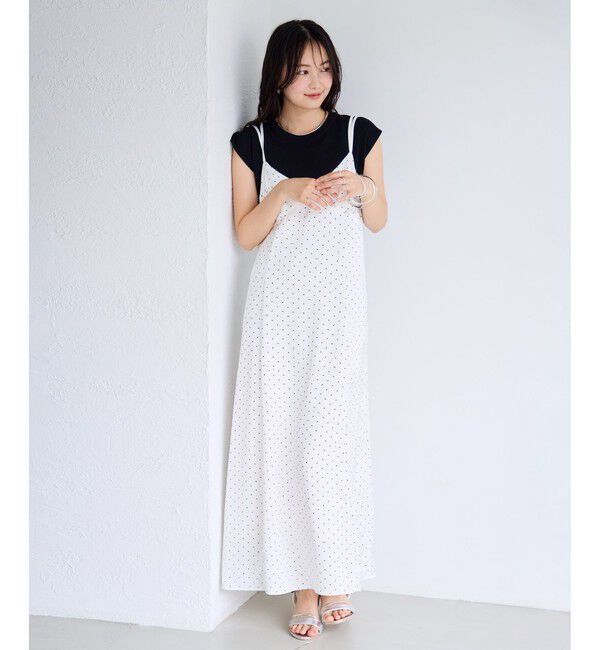 VIS「ドットサテンキャミワンピース」|ワンピース|