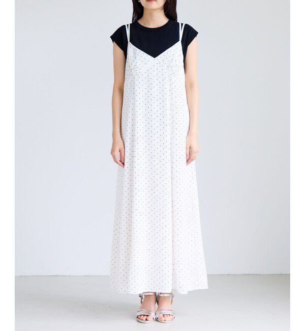 VIS「ドットサテンキャミワンピース」|ワンピース|