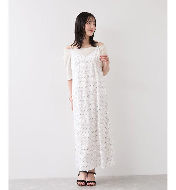 VIS「ドットサテンキャミワンピース」|ワンピース|