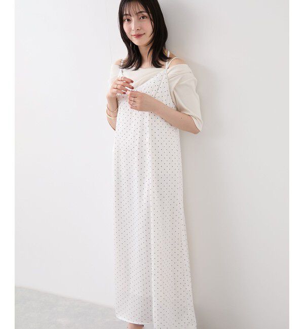 VIS「ドットサテンキャミワンピース」|ワンピース|